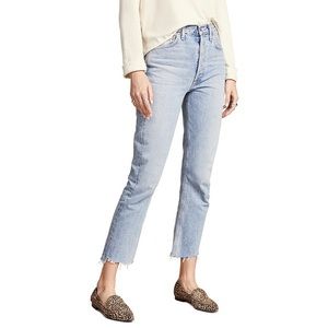 Riley High Rise Straight Crop Jeans in Zephyr Wash